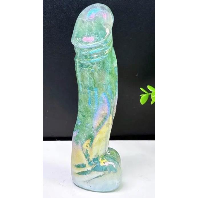 水晶 グリーン レインボー 虹色 クリスタル 男根 ペニス