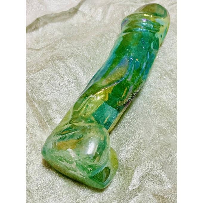 水晶 グリーン レインボー 虹色 クリスタル 男根 ペニス