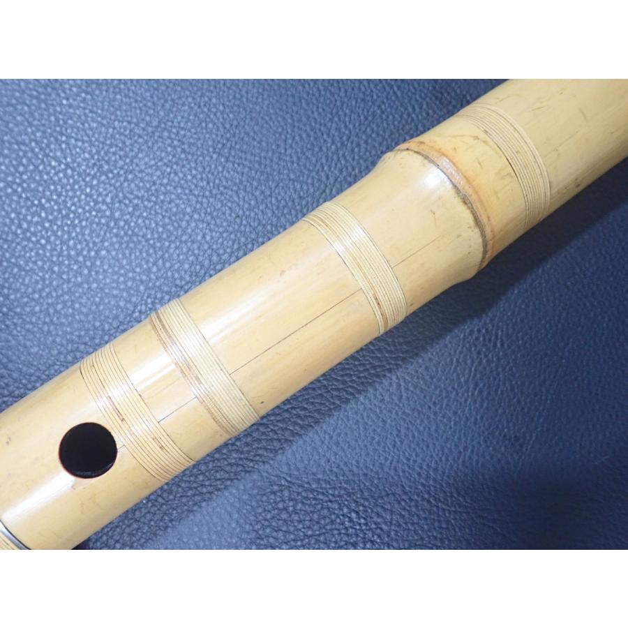 尺八 63.8cm 2尺1寸 2.1尺（B管）銘 竹仙 琴古流 銀縁 籐巻銀三線