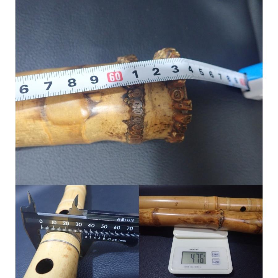 尺八 63.8cm 2尺1寸 2.1尺（B管）銘 竹仙 琴古流 銀縁 籐巻銀三線