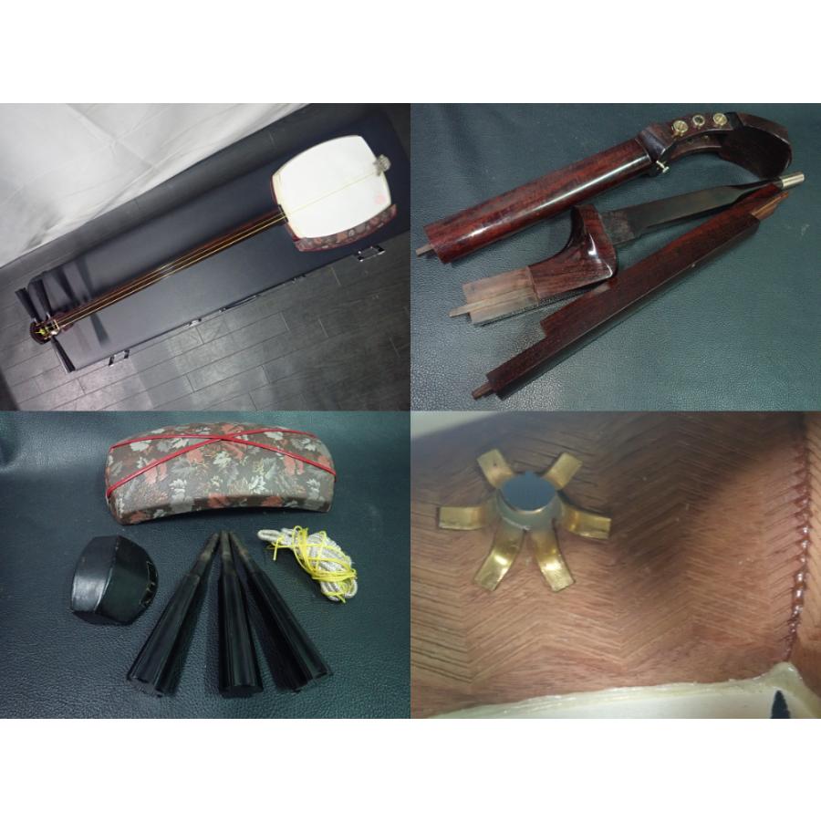 津軽 メンテ済み 最高級 津軽三味線 紅木 太棹 1段溝 子持ち綾杉 旧