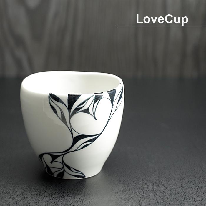 砥部焼 おしゃれ ラブカップ フリーカップ 湯呑み モダン ハート柄 窯元 和将窯 Washo-102 | 