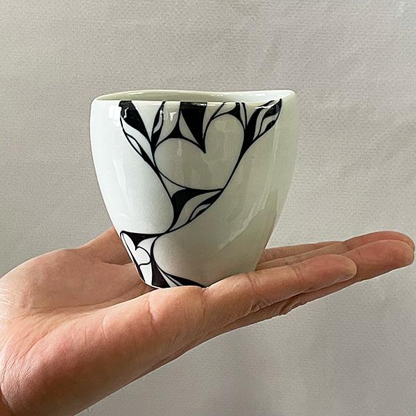 砥部焼 おしゃれ ラブカップ フリーカップ 湯呑み モダン ハート柄 窯元 和将窯 Washo-102 |  | 05