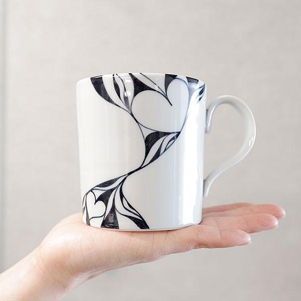 砥部焼 おしゃれ ラブマグ マグカップ コーヒーカップ モダン 白黒 窯元 和将窯 Washo-112 |  | 05