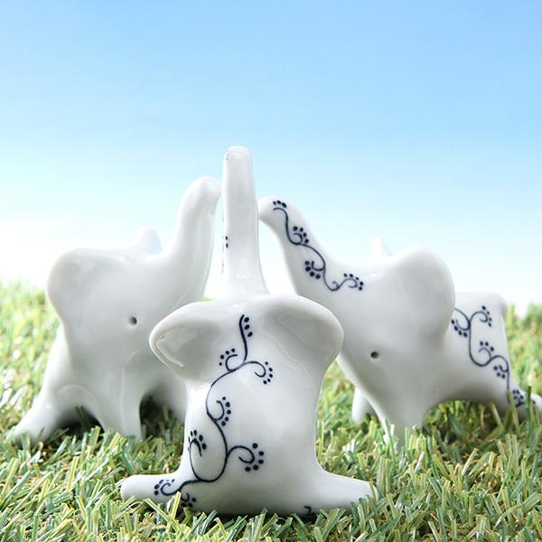 お座りゾウのリングホルダー リングピロー おしゃれ 手作り 砥部焼 和将窯 Washo-302 |  | 06