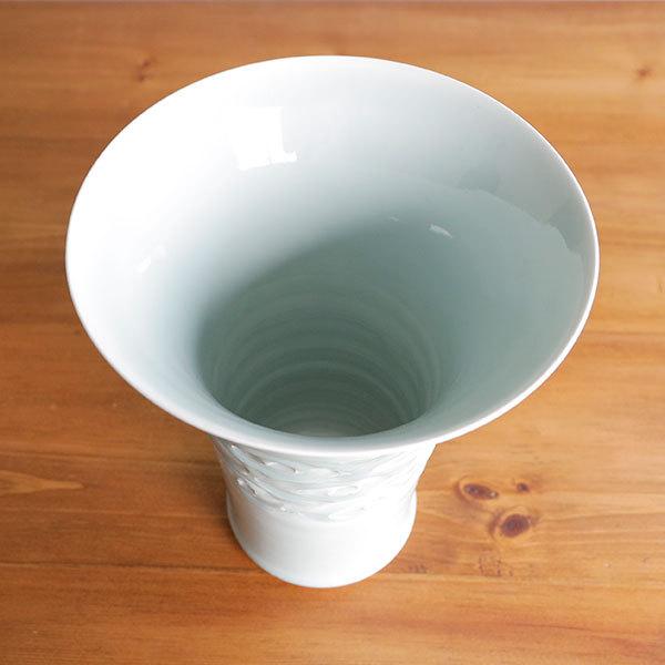 砥部焼 花器 おしゃれ 陶器 北欧 「渦文花瓶」 大きい 和風 一点