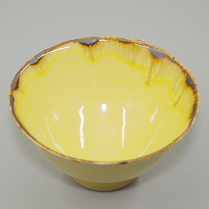 砥部焼 わん 黄茶碗 飯碗 器 ボウル シンプル 陶器 手作り おしゃれ