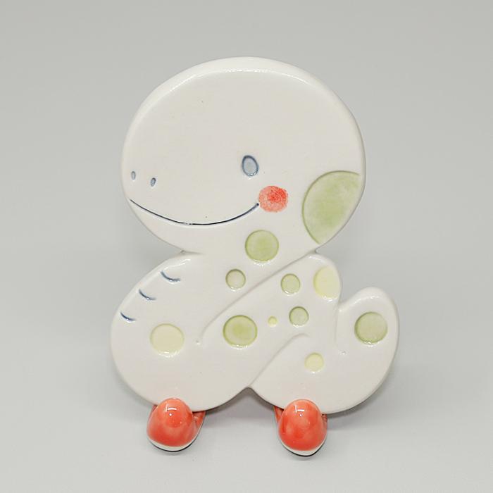 砥部焼 2025 干支 プレート 巳 置物 スタンド付 蛇 へび かわいい