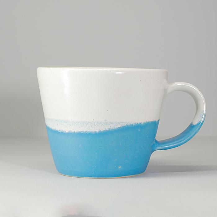 マグカップ 白と青 コーヒーカップ コップ バイカラー ツートーン