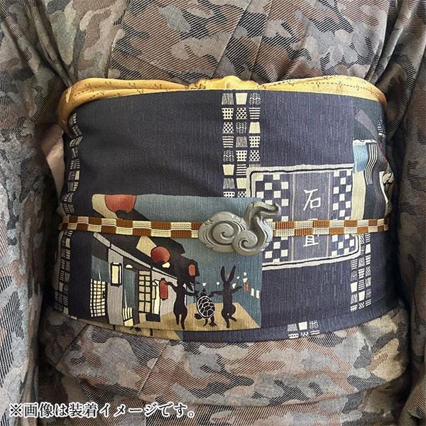 菊間瓦 鬼瓦 HAREGI ハレギ 帯留め 狐 着物 飾り瓦 いぶし銀 鬼師 伝統