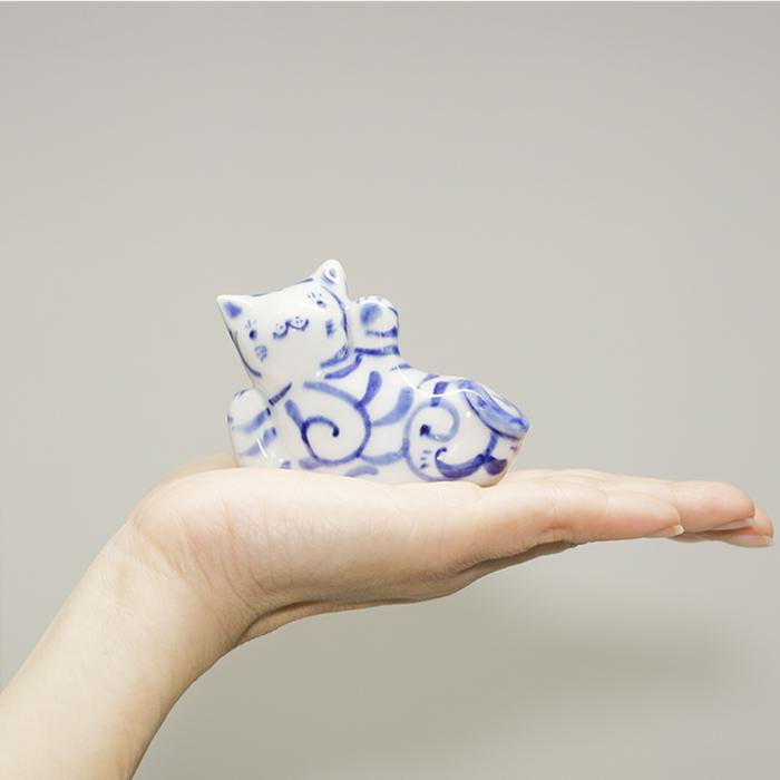 砥部焼 かわいい 干支 寅 置物 虎 とら 縁起物 陶器 手作り 窯元