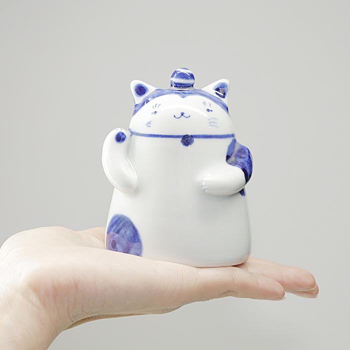 砥部焼 かわいい 「招き猫 右手ver」 置物 ねこ ネコ 金運 商売 砥部焼 かわいい 「招き猫 右手ver」 置物 ねこ ネコ 金運 商売