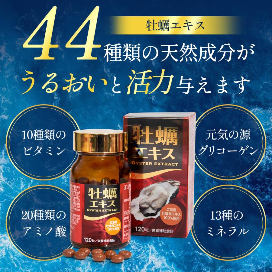 100％広島産牡蠣エキス 120粒x5個パック 牡蠣エキス サプリ 濃縮高