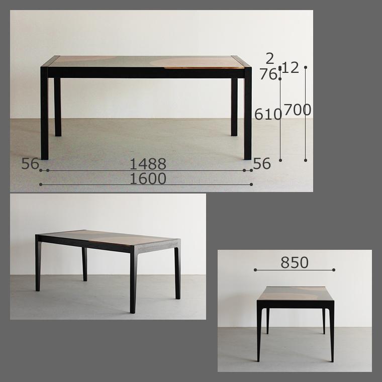 展示品　WA+　楠　ダイニングテーブル　和モダン　年輪　ジャパニーズモダン ダイニングセット 幅160cm 四人掛け 4人掛け 楠年輪 黒塗り