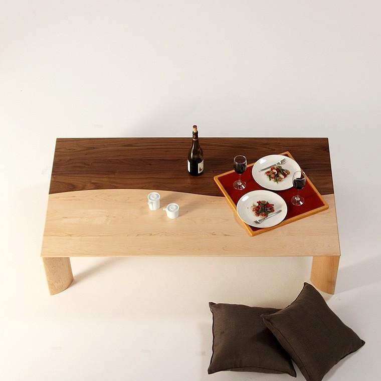 和モダンセンターテーブル　ローテーブル 楽天市場】和モダンセンターテーブル 135 × 60 オーク 無垢 耳