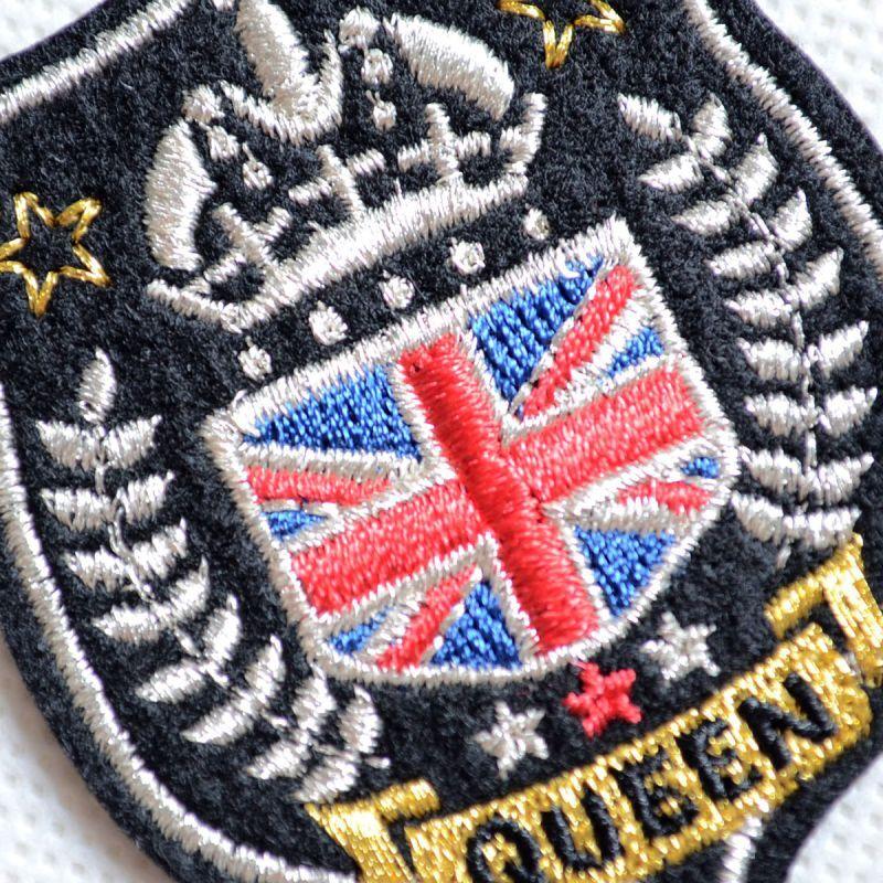 ワッペン アイロン おしゃれ 刺繍 エンブレムワッペン QUEEN 名前
