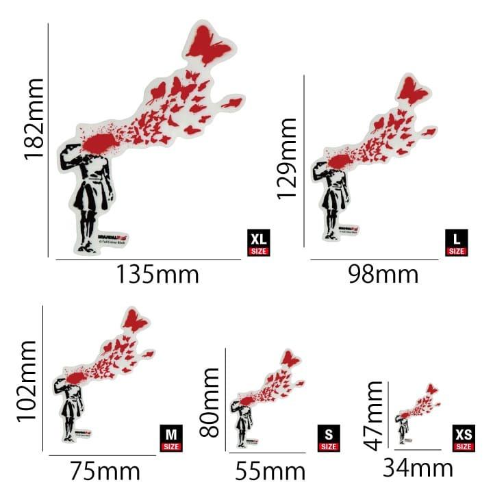 ステッカー 車 かっこいい ブランド おしゃれ スマホ バンクシー Butterfly Suicide 003 Xs クリア Bnk 003 Xs ワッペン 雑貨通販ワッペンストア 通販 Yahoo ショッピング