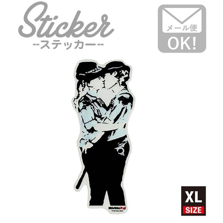 ステッカー 車 かっこいい ブランド おしゃれ スマホ バンクシー Kissing Girl Cops 004 Xl クリア Bnk 004 Xl ワッペン 雑貨通販ワッペンストア 通販 Yahoo ショッピング