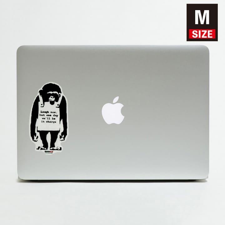 ステッカー 車 かっこいい ブランド おしゃれ スマホ バンクシー Do Nothing Monkey sign 007 XL クリア｜wappenstore｜04