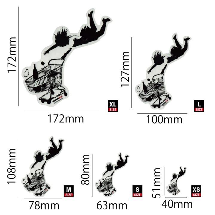 ステッカー 車 かっこいい ブランド おしゃれ スマホ バンクシー Stop Till You Drop 008 XL クリア｜wappenstore｜03