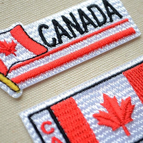 ワッペン アイロン おしゃれ 刺繍 カナダ国旗 フラッグ 名前 作り方
