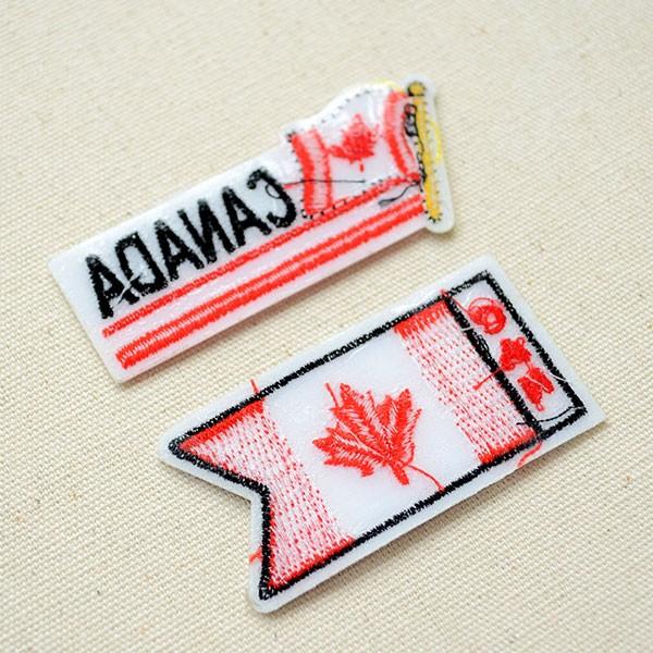 ワッペン アイロン おしゃれ 刺繍 カナダ国旗 フラッグ 名前 作り方