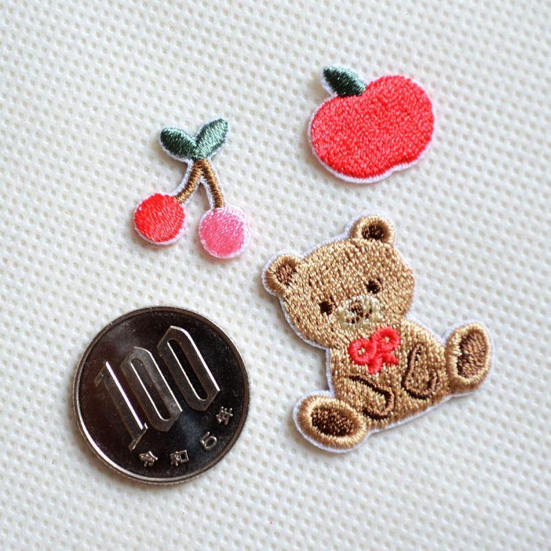 ワッペン アイロン おしゃれ 刺繍 くまちゃん 3枚組 名前 作り方 C705