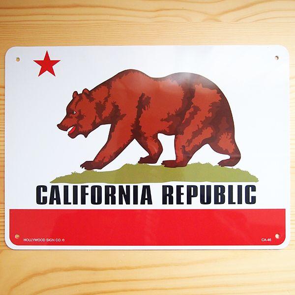 看板/プラサインボード カリフォルニア州旗 California Republic CA-46 *メール便不可｜wappenstore