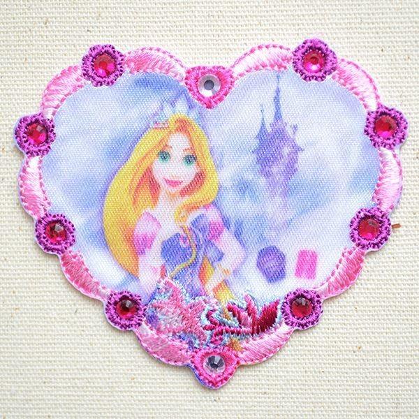 シールワッペン ディズニープリンセス D01y5732 キラキラハート ラプンツェル 作り方 名前 大きな取引 キラキラハート