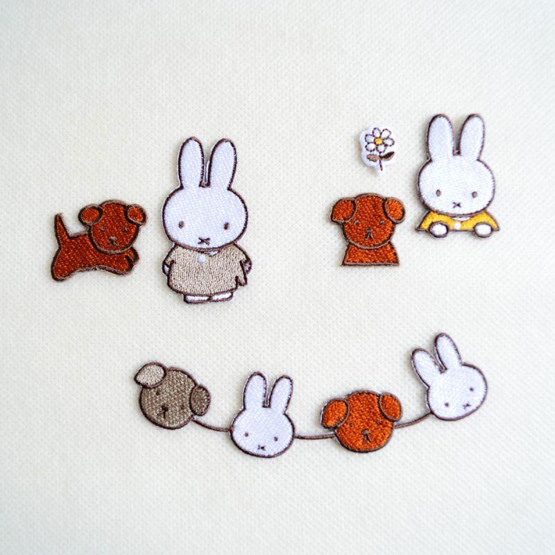 ミッフィーワッペン9枚 ミッフィー ワッペン 音楽 笛 刺繍 シール＆アイロン 2WAY MIFFY