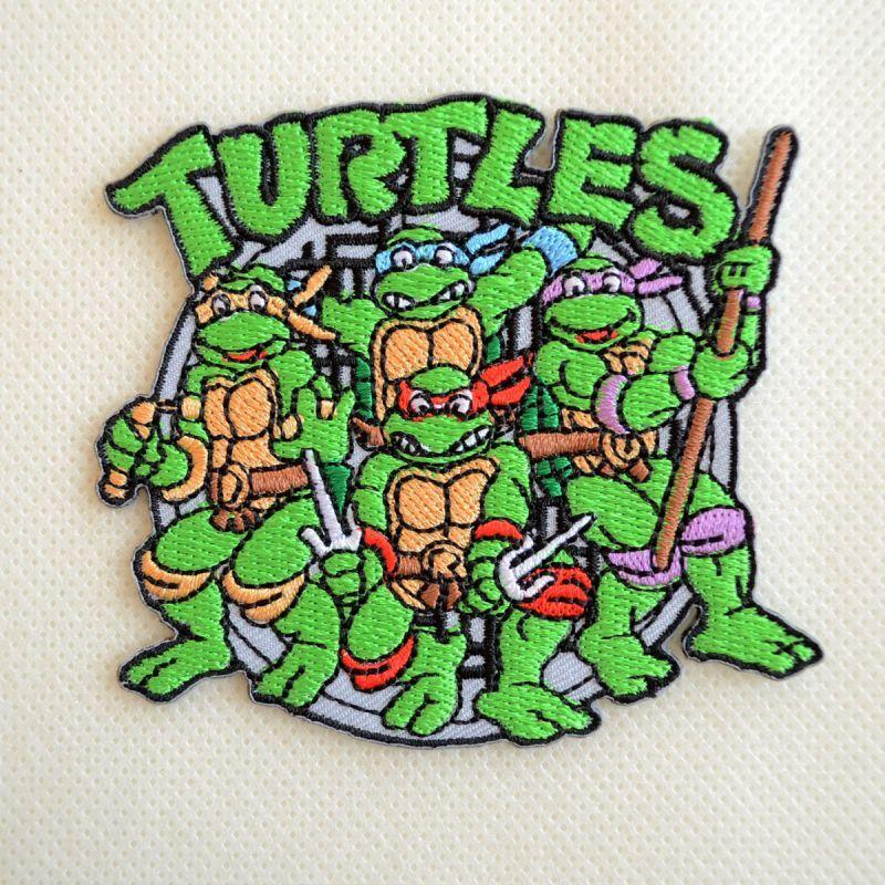 ワッペン アイロン おしゃれ 刺繍 ミュータントタートルズ 名前 作り方