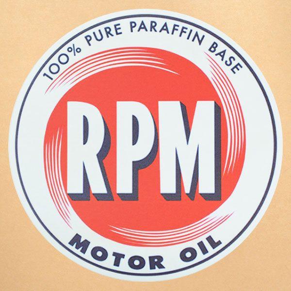 ガレージステッカー シール RPMモーターオイル(ラウンド) GS-022｜wappenstore