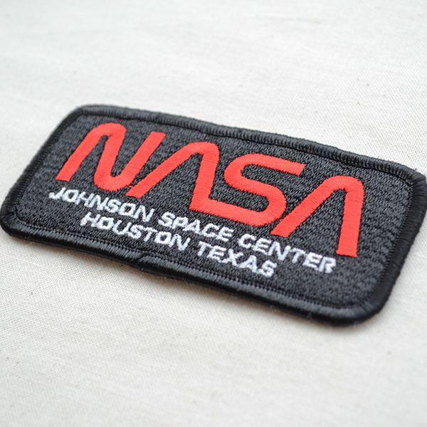 ワッペン アイロン おしゃれ 刺繍 ロゴワッペン NASA ナサ(ブラック 
