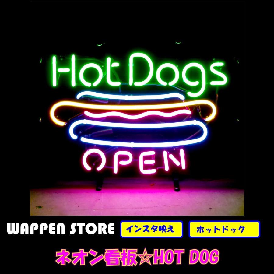 ワッペン アイロン おしゃれ 刺繍 ネオンサイン 送料無料  かっこいい オシャレ インテリア HOT DOG ホットドック カフェ インスタ インスタ映え 海外ショップ