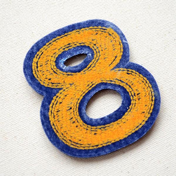 ワッペン アイロン おしゃれ 刺繍 シニールワッペン 8(イエロー