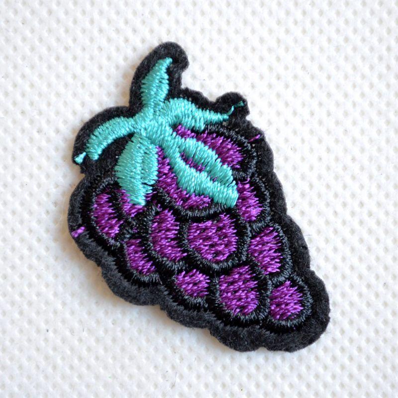 ワッペン アイロン おしゃれ 刺繍 ぶどう ブドウ 果物 ミニ 名前