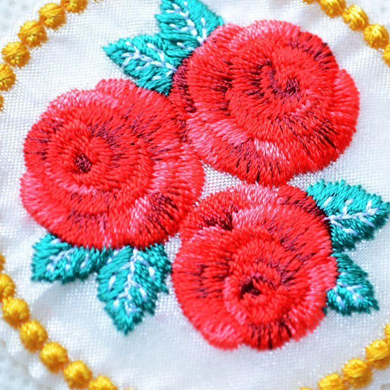 ワッペン アイロン おしゃれ 刺繍 バラ 花 名前 作り方 RC500-25055
