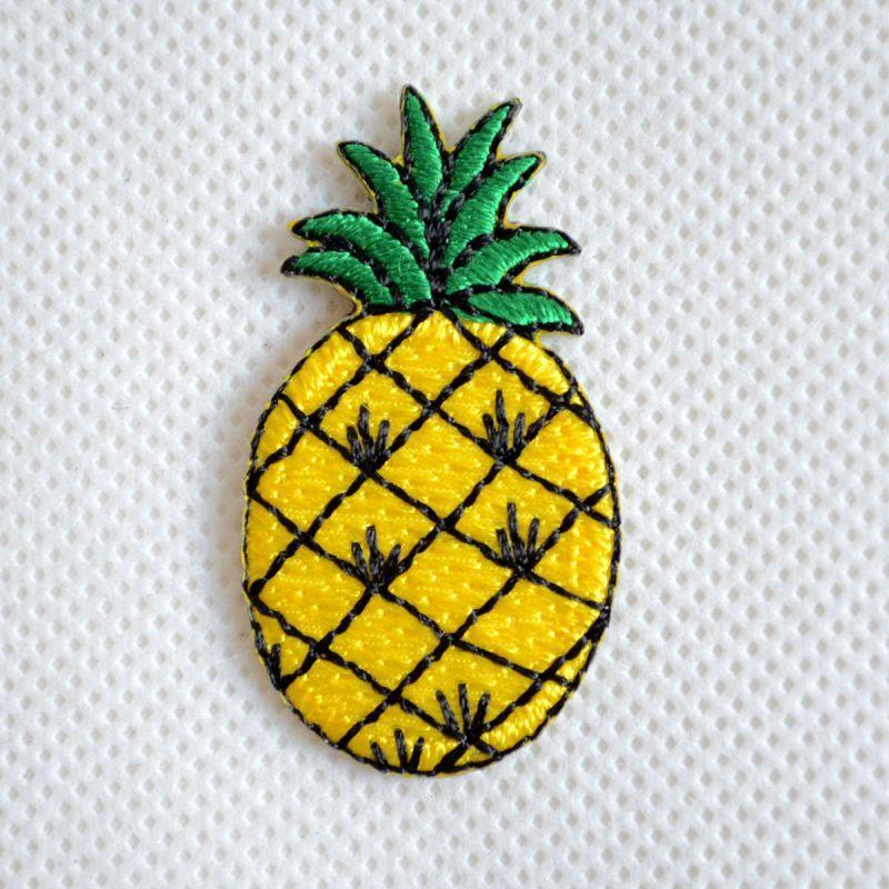 ワッペン アイロン おしゃれ 刺繍 パイナップル パイン 名前 作り方 