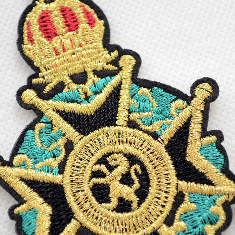 勲章モチーフ 刺繍 エンブレム ワッペン ヨーロピアン風デザイン 名前