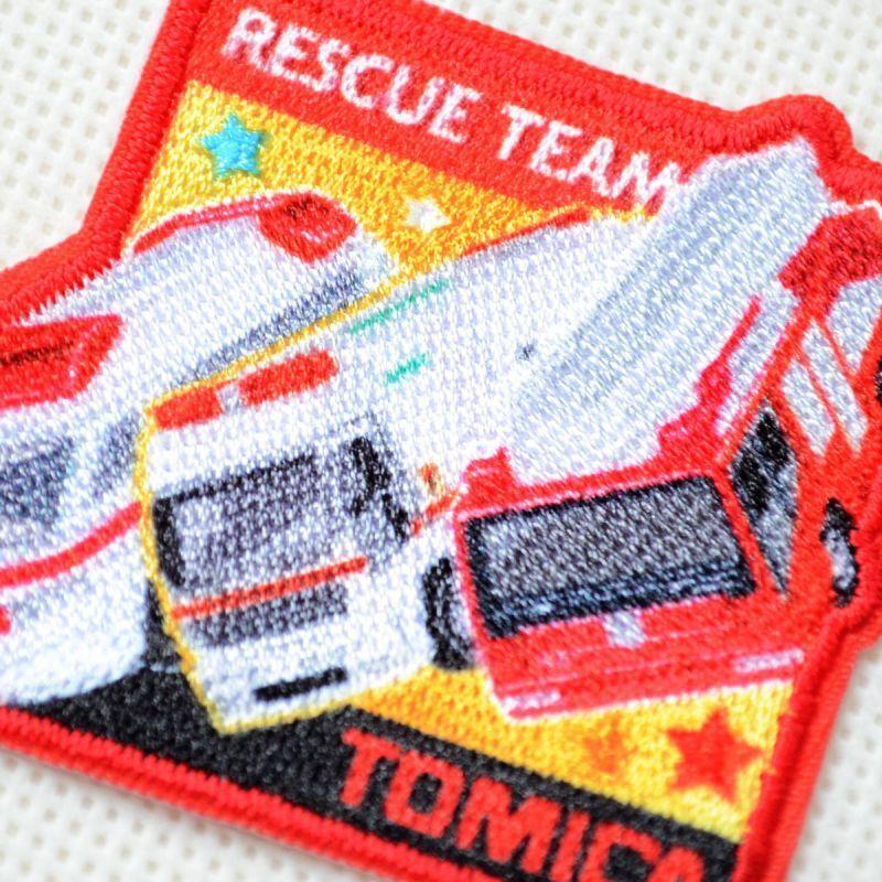 ワッペン トミカ トヨタ ハイメディック救急車 スーパーアンビュランス 日野はしご付消防車 モリタ・スーパージャイロラダー 名前 作り方 TOM650-TOM03｜wappenstore｜02