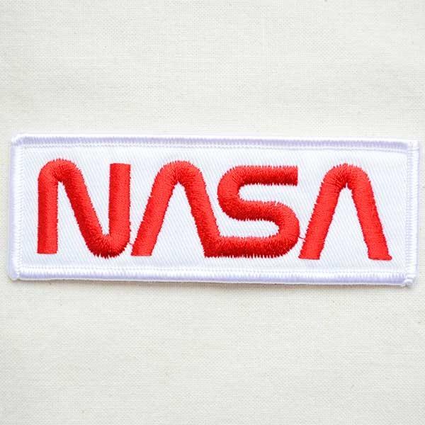 ロゴワッペン NASA ナサ(ホワイト&レッド/レクタングル) WM0052｜wappenstore