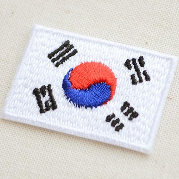 ワッペン アイロン おしゃれ 刺繍 ミニワッペン 韓国国旗 太極旗(SS