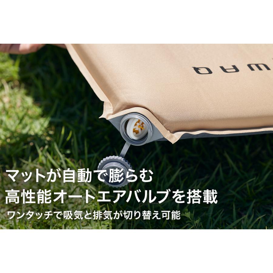 WAQ RELAXING WIDE MAT リラクシング ワイドマット 【一年保証】厚み8cm 自動膨張式 車中泊マット 厚手 キャンピングマット 軽量 自動膨張 高機能バルブ搭載｜waqoutdoor｜06