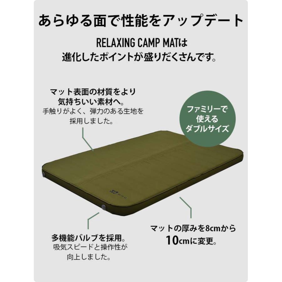 WAQ RELAXING CAMP MAT (ダブルサイズ) 【一年保証】厚み10cm 車中泊
