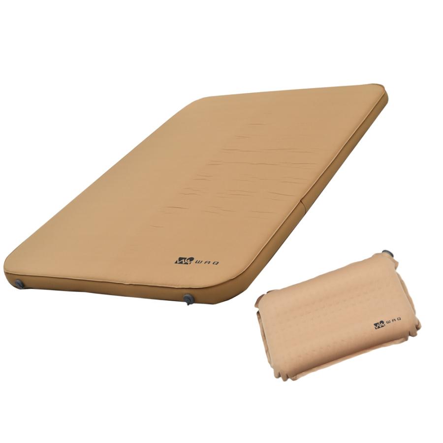 【お得なセット価格】WAQ RELAXING CAMPMAT ダブルサイズ 厚さ10cm マットピローセット キャンプ用ピロー 自動膨張式 連結 インフレータブル 車中泊マット｜waqoutdoor｜13