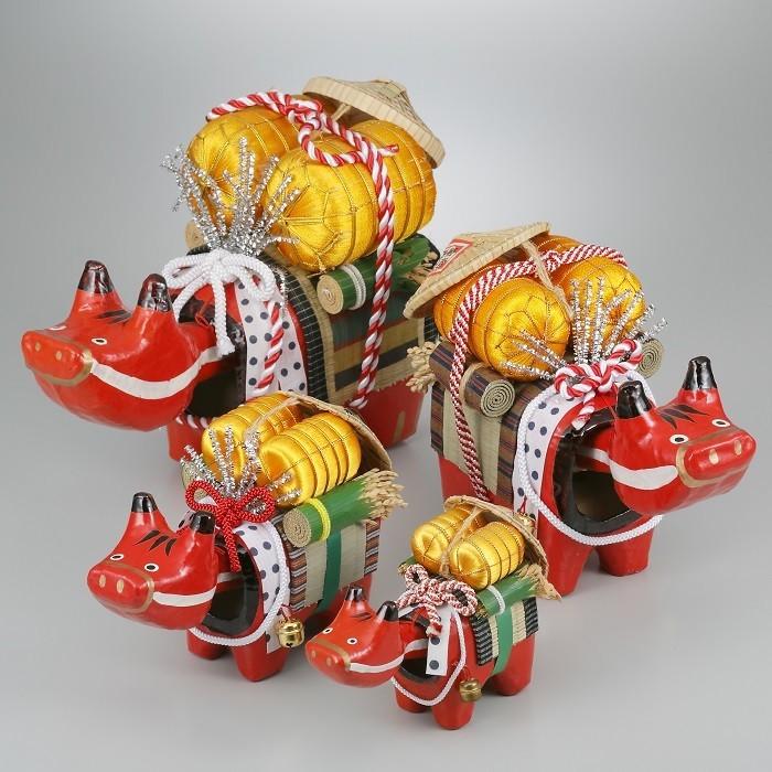 黄金べこ（7寸）日本のお土産会津張子赤べこ 約 23.0×15.0×10.0（cm