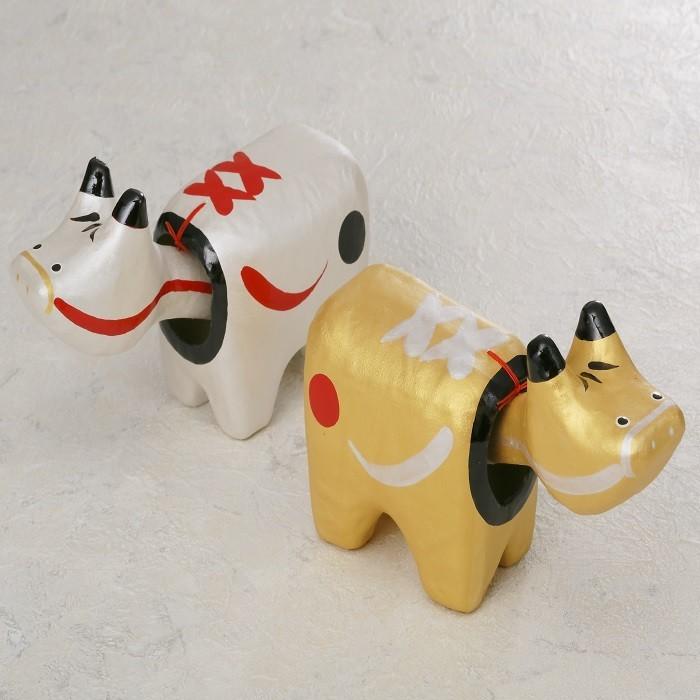 めたりっくべこ(大)　金　日本のお土産会津張子赤べこ　約　16.0×10.0×7.0（cm） |  | 01