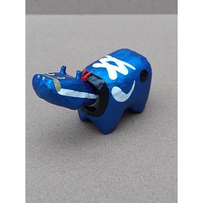 めたりっくべこ(小)　インデイゴブルー（小）　日本のお土産会津張子赤べこ　約　8.0×4.0×3.5（cm） | 