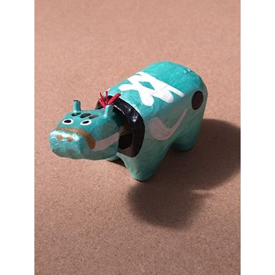 めたりっくべこ(小)　グリーン　日本のお土産会津張子赤べこ　約　8.0×4.0×3.5（cm） | 