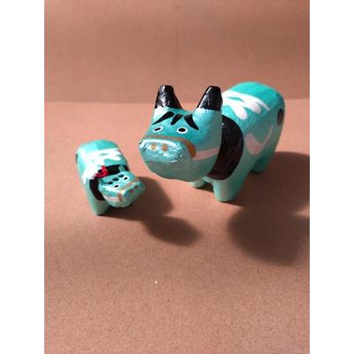 めたりっくべこ(小)　グリーン　日本のお土産会津張子赤べこ　約　8.0×4.0×3.5（cm） |  | 04